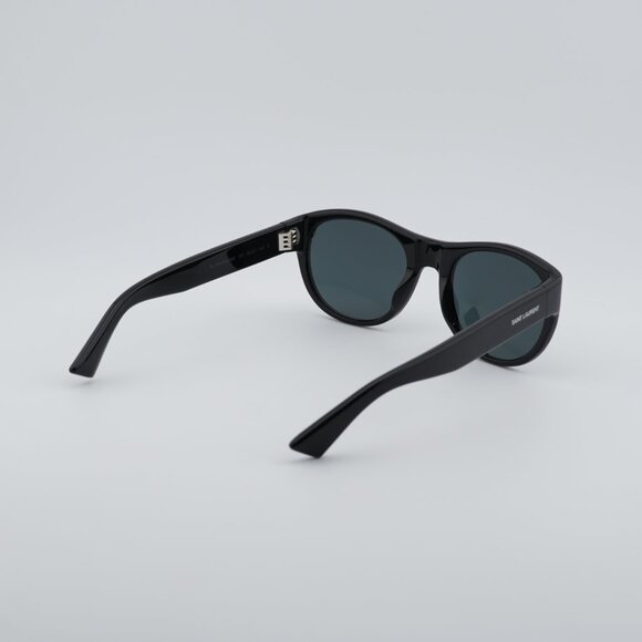 Saint Laurent SL 798 MAXIME 001 Sunglasses Black Oval Frame, Grey Lenses main image 9